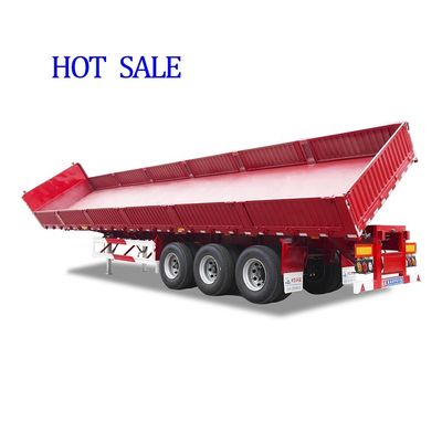 Tri-axles Double Side Dump Tipper Semi Trailer 600mm Wallboard Height 12R22.5 Tire