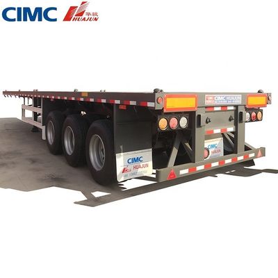 50 tons Truck Trailer 3 Axle 40ft CIMC HUAJUN Flatbed Semi Trailer