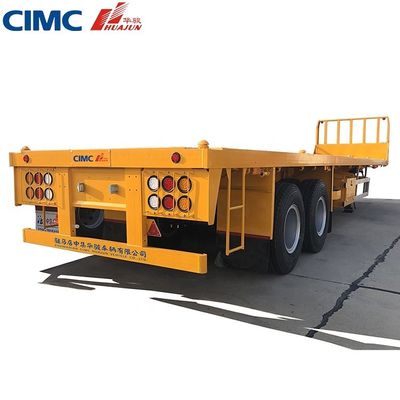 50 tons Truck Trailer 3 Axle 40ft CIMC HUAJUN Flatbed Semi Trailer