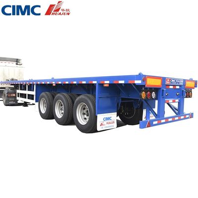 50 tons Truck Trailer 3 Axle 40ft CIMC HUAJUN Flatbed Semi Trailer