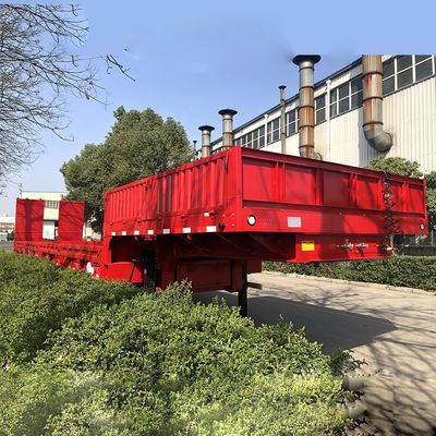 ABS Anti-lock Braking System Equipped CIMC HUAJUN 3 Axle Low Bed Semi Trailer with Hydraulic Ramp HJGMCK20069