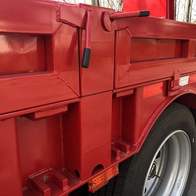 ABS Anti-lock Braking System Equipped CIMC HUAJUN 3 Axle Low Bed Semi Trailer with Hydraulic Ramp HJGMCK20069