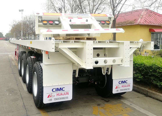 Truck Trailer CIMC HUAJUN 4 Axle 45ft Platform Container Semi Trailer 13950*2500*1450