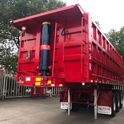 Truck Trailer 50 Ton Hydraulic Rear Tipping Dump Semi Trailer for Carbon Dust Transport