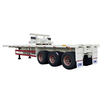 Truck Trailer CIMC HUAJUN 4 Axle 45ft Platform Container Semi Trailer 13950*2500*1450