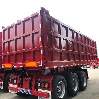 Truck Trailer 50 Ton Hydraulic Rear Tipping Dump Semi Trailer for Carbon Dust Transport