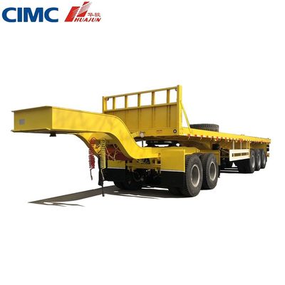 Landing Gear Standard 3 Axle 40ft Container Flatbed Semi Trailer with KTL Painting