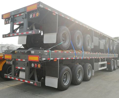 Landing Gear Standard 3 Axle 40ft Container Flatbed Semi Trailer with KTL Painting