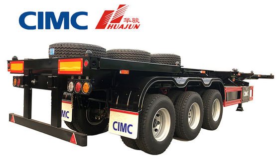 CIMC HUAJUN 3 Axle 40ft Flatbed Container Semi Trailer with 12 Twist Locks and 12380*2500 Size