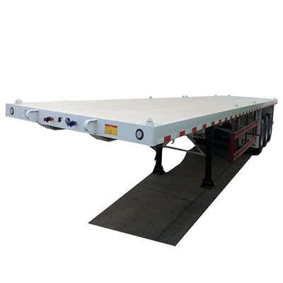 CIMC HUAJUN 3 Axle 40ft Flatbed Container Semi Trailer with 12 Twist Locks and 12380*2500 Size