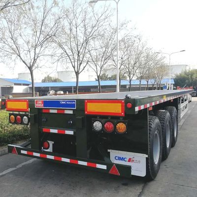 CIMC HUAJUN Semi-Trailer for Asian Market 3 axle 40FT flatbed container trailer built