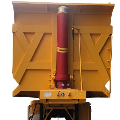 12R22.5 tires 4 axles U type hydraulic tipping truck trailer 38CBM by CIMC HUAJUN