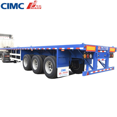 3 Axles 40 ft Flatbed Container Truck Semi Trailer with Competitive and Steel Material