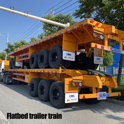 Steel Flatbed Trailer Train  Container Transportation in Mongolia