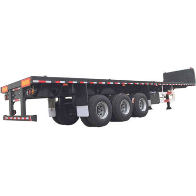 40T Max Payload CIMC HUAJUN 20ft 40ft Flatbed Trailer with Air Suspension and Lifting