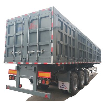 80 Tons Hydraulic Double Side Dump Tipping Truck Cargo Semi Trailer with 12.00R20 Tires