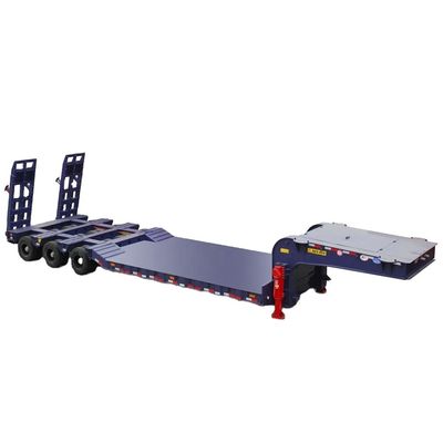 Hot Cimc Huajun 3axle Loader Low Bed Semi Drop Deck Trailer for Steel Construction