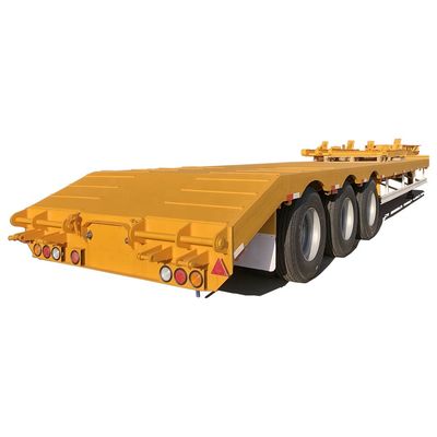 Flatbed Container Semi Trailer for 100Ton Lowbed Truck and Excavator Transport