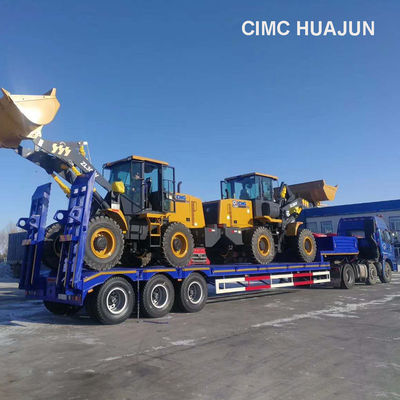 Mechanical Suspension and Hydraulic Ramp 3 Axles 60T/80T Lowbed Semi Trailer for Truck