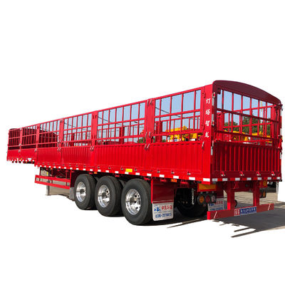 FUWA or BPW Axle Truck Trailer CIMC HUAJUN Fence Flatbed Semi Trailer with Design