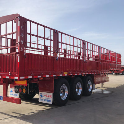 FUWA or BPW Axle Truck Trailer CIMC HUAJUN Fence Flatbed Semi Trailer with Design