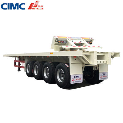 60Ton Max Payload Flatbed Semi Trailer Truck Trailers 4 Axles with Dual Line Braking System