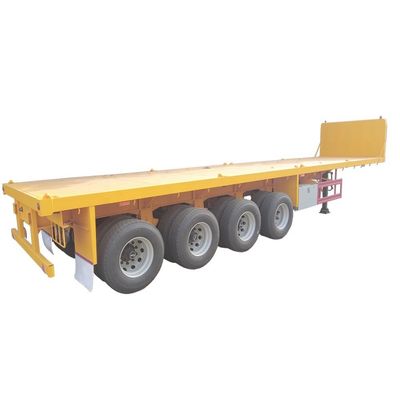 Long Distance Transportation 4 Axles Heavy Duty Flatbed Semi Trailer Truck and 12 Twist Locks