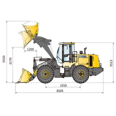 6500kg Operating Weight LW600KN Wheel Loader with Top Hydraulic Cylinder and Rocket Bucket