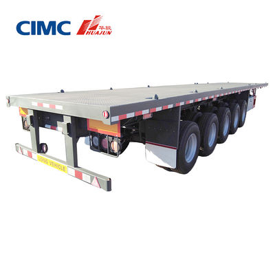CIMC HUAJUN Flatbed Container Semi Trailer with 12 Twist Locks and Custom's Requirement