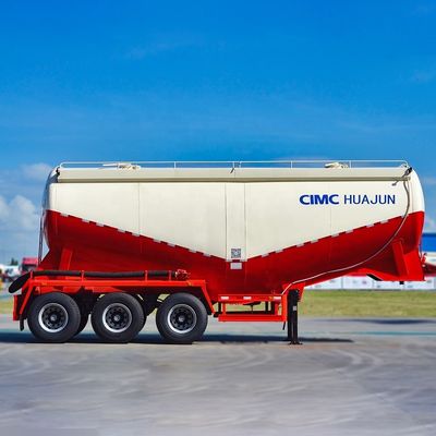 Durable CIMC HUAJUN 40CBM Dry Bulk Powder Cement Tank Carrier 3 Axles Tanker Semi Trailer