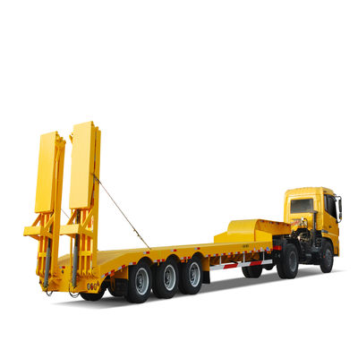 Mechanical Suspension Gooseneck Equipment 3 Axles Lowbed Semi Trailer for Heavy Duty Transport