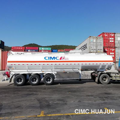 CIMC HUAJUN 3 Axle Diesel Tanker Truck Trailers 30000L-60000L Fuel Tank Semi Trailer