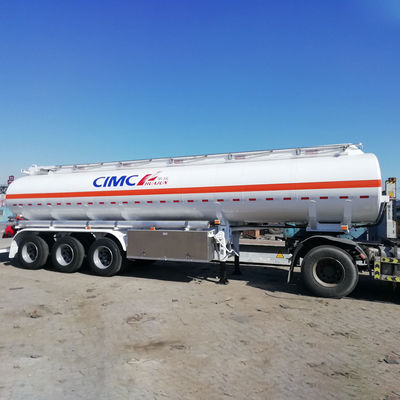 CIMC HUAJUN 3 Axle Diesel Tanker Truck Trailers 30000L-60000L Fuel Tank Semi Trailer