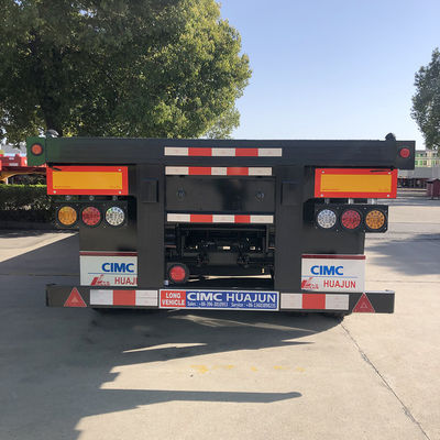 Leaf Spring Suspension 40ft Straight Beam Container Transportation Semi-Trailer with 12 Twist Locks