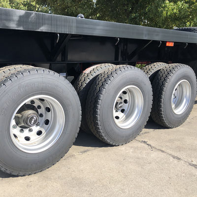 Leaf Spring Suspension 40ft Straight Beam Container Transportation Semi-Trailer with 12 Twist Locks