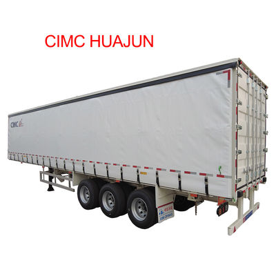 CIMC HUAJUN Trailer Curtain Tensioner 3 Axles 40 ft Drop Deck for Dry Cargo Transport