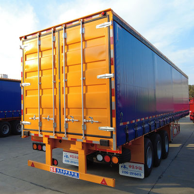 Green Transport Utility Dry Van Truck Trailer with Cage CIMC HUAJUN Customers Optional
