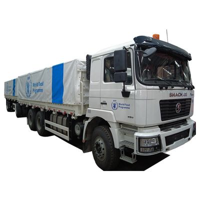 Cereal Transport 60T Flatbed Trailer Train with Mechanical Suspension and Tarpaulin