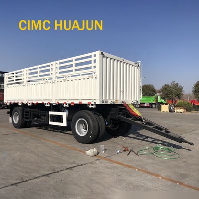 Cereal Transport 60T Flatbed Trailer Train with Mechanical Suspension and Tarpaulin
