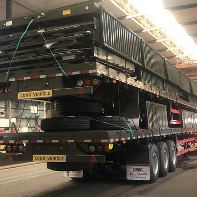 CIMC HUAJUN 3 Axles Cargo Truck Trailer Sales Tare Weight 7.5 Ton 13000*2500*3650mm