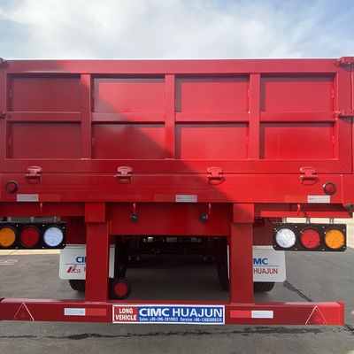 60T Max Payload 3 Axles Flatbed Semi Trailer with Side Door and Sidewall Cargo Fence