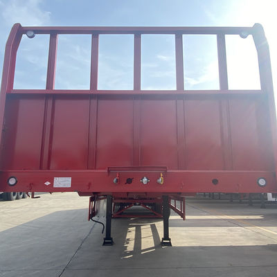 60T Max Payload 3 Axles Flatbed Semi Trailer with Side Door and Sidewall Cargo Fence