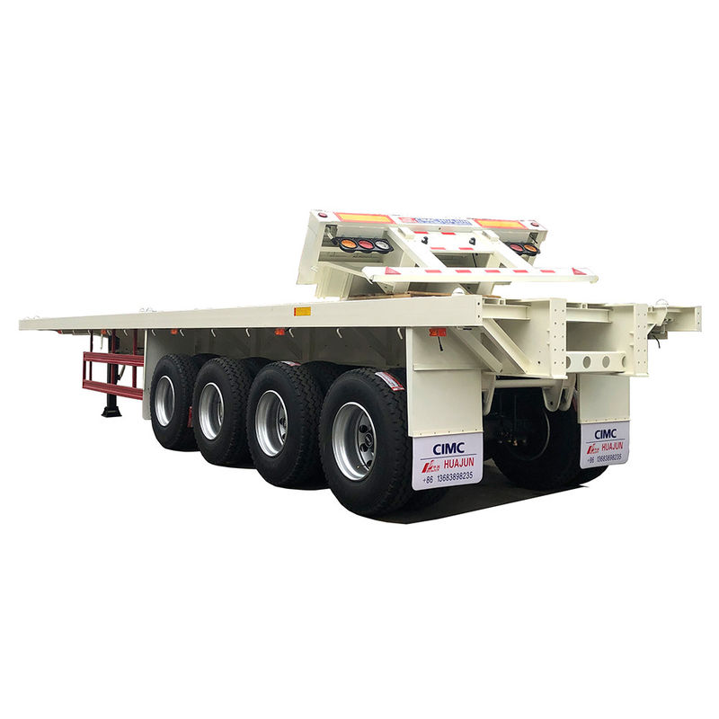 Truck Trailer CIMC HUAJUN 4 Axle 45ft Platform Container Semi Trailer 13950*2500*1450