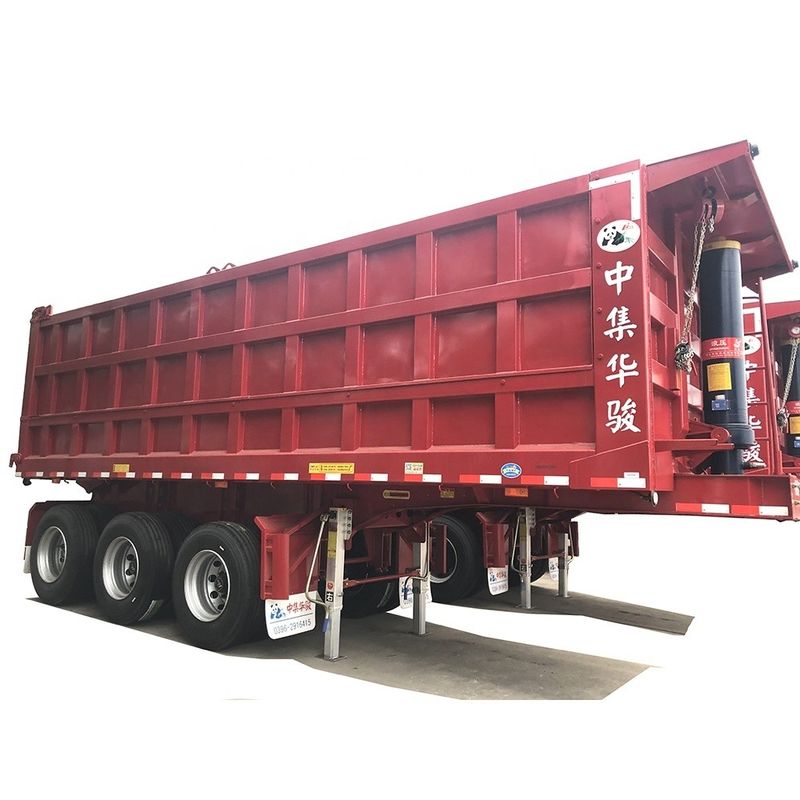 Truck Trailer 50 Ton Hydraulic Rear Tipping Dump Semi Trailer for Carbon Dust Transport