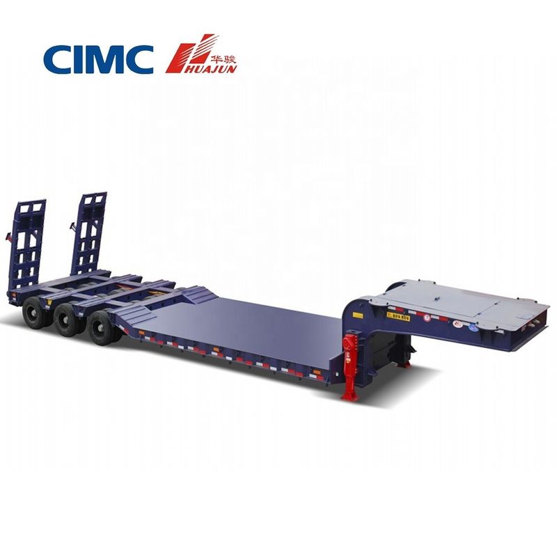 CIMC HUAJUN 60ton Lowboy Trailer with Mechanical Suspension and 17500*3000*1250mm Size