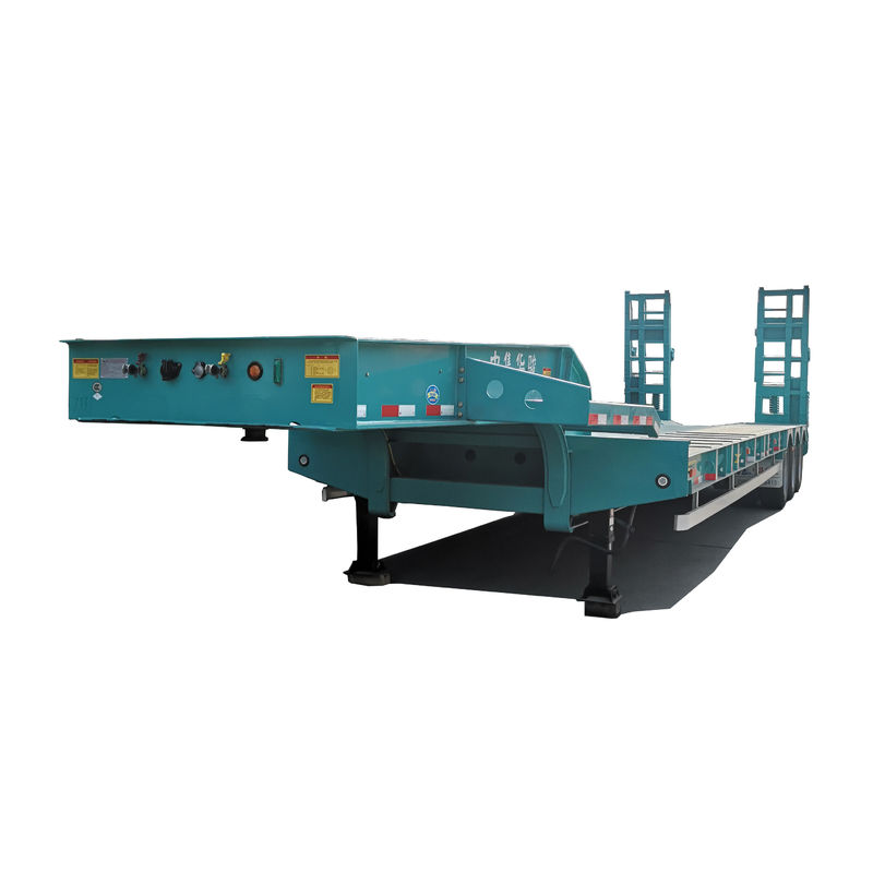 Max Payload 60-80T Low Flat Semi Trailer for Multipurpose Heavy Equipment Transport