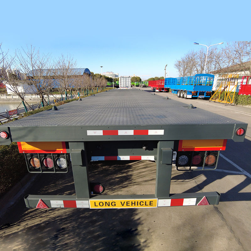 CIMC HUAJUN Flatbed Container Semi Trailer with 12 Twist Locks and Custom's Requirement