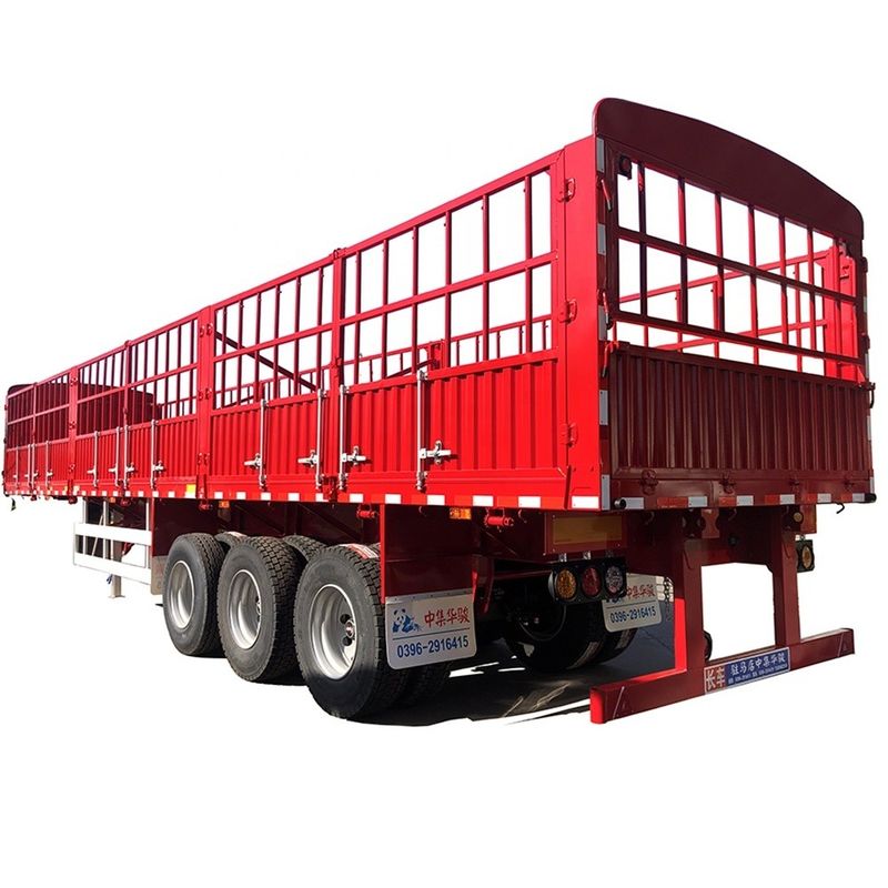 Truck Trailer Customers Optional Tri-axle Transport Cargo Goods Curtain Fence Semi Trailer